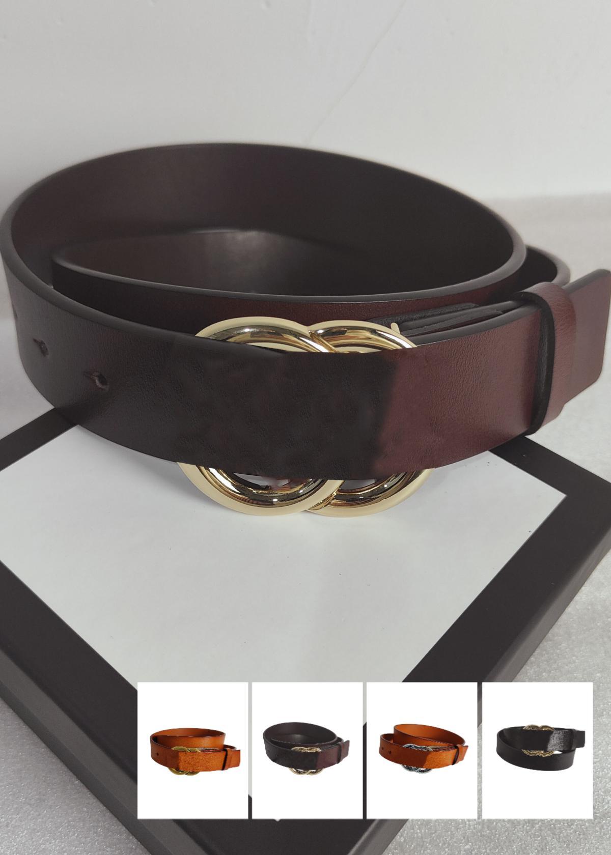 

Mens belt designer Belt woman luxury belts with box quality double g Two layer cow leather smooth buckle golden silver bronze black casual formal waistbands, Width 4.0cm with box