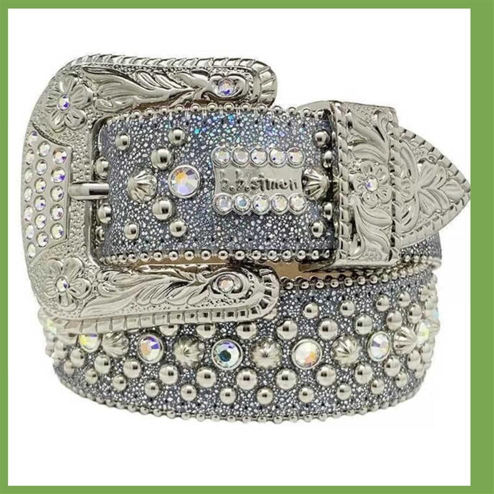 

2022 Designer Bb Belt Simon Belts for Men Women Shiny diamond belt Black on Black Blue white multicolour with bling rhinestones as2025289e