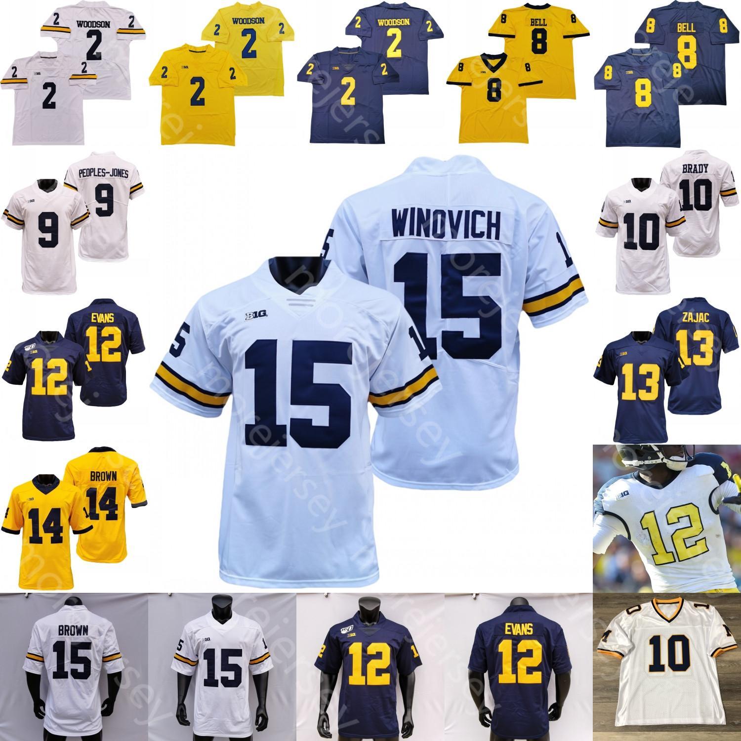 

Custom Michigan Wolverines Football Jersey NCAA College Zach Charbonnet Tom Brady Ronnie Bell Charles Woodson Joe Milton Hassan Haskins Kwit, Yellow