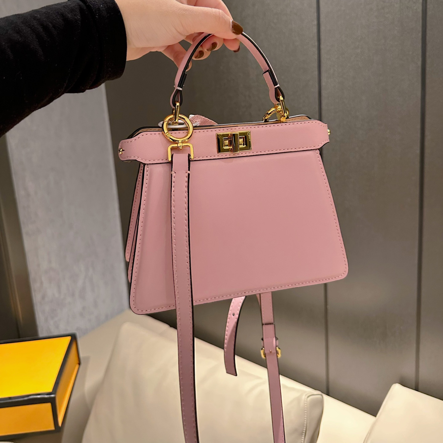 

Designer Mini Crossbody Bag for Women Top Handle Handbag Leather Fashion Purse Messenger Shoulder Bags Trendy Multi Colors Small Travel Satchel Clutches Handbags, Pink