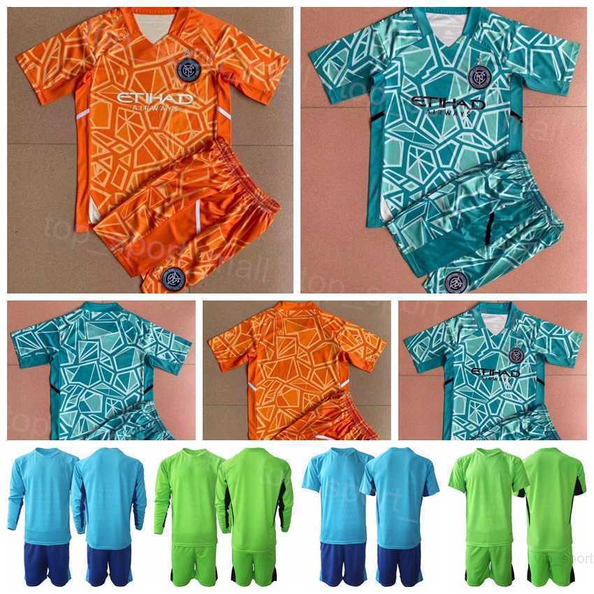 

Club Team MLS New York City Goalkeeper Soccer 1 Sean Johnson Jersey Set Long Sleeve GK 13 Luis Barraza 25 Cody Mizell Goalie Football Shirt Kits Fluorescent Green Blue
