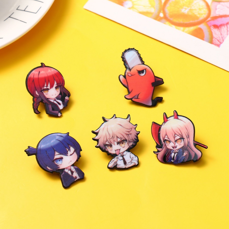 

Cool Badges Chainsaw Man Enamel Pin Brooch Cute Anime Lapel Pins for Backpacks Brooches Fashion Jewelry Accessories Gifts characters, Mixed colors