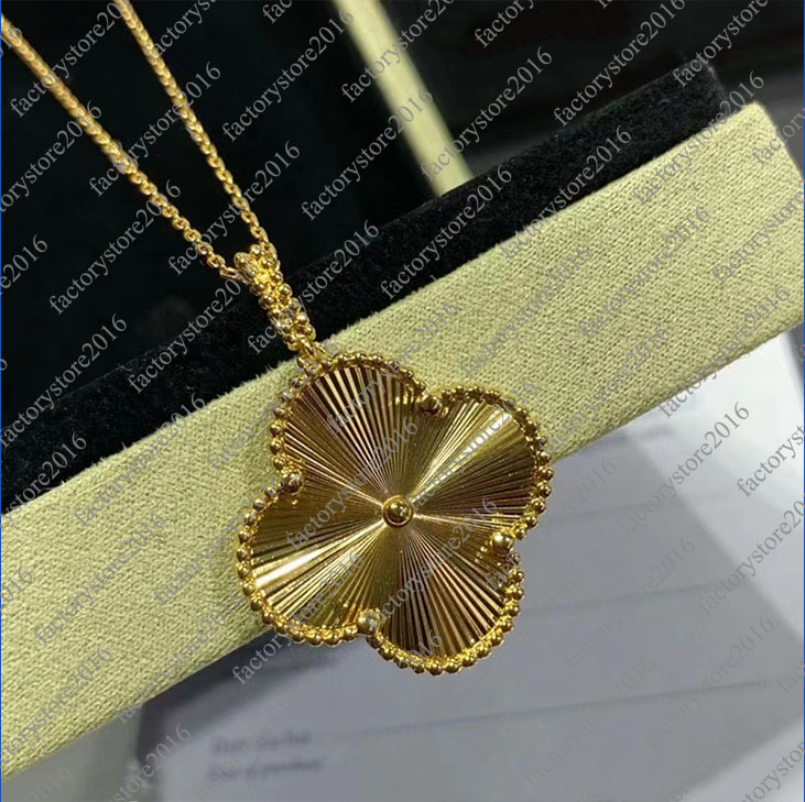 

brand classic clover designer necklaces 18K gold mother of pearl long chain sweater big pendant heart saturn necklace jewelry for women gift