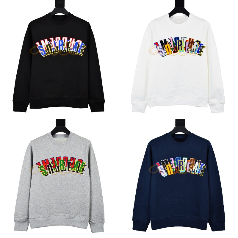 

Mens Luxury Warm Hoodie Womens Fashion Overlapping Colored Letters Men Women Casual Fleece Hoodies Asian Size S-XL, White