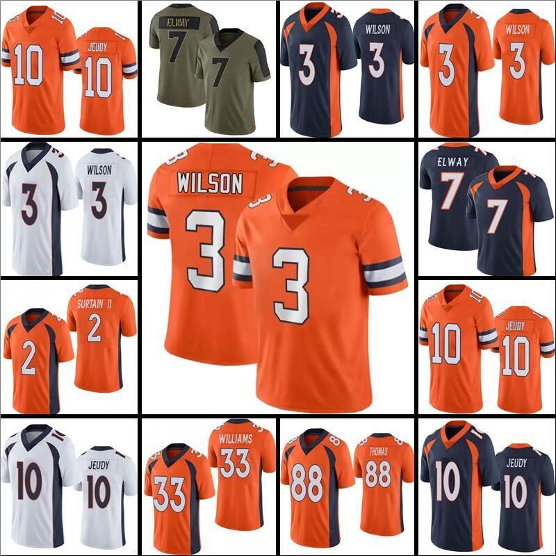 

CUSTOM Jersey Wholesale Custom Denver''Broncos''3 Russell Wilson Football 10 Jerry Jeudy Patrick Surtain II Randy Gregory Simmons Bradley Ch, Men jersey4