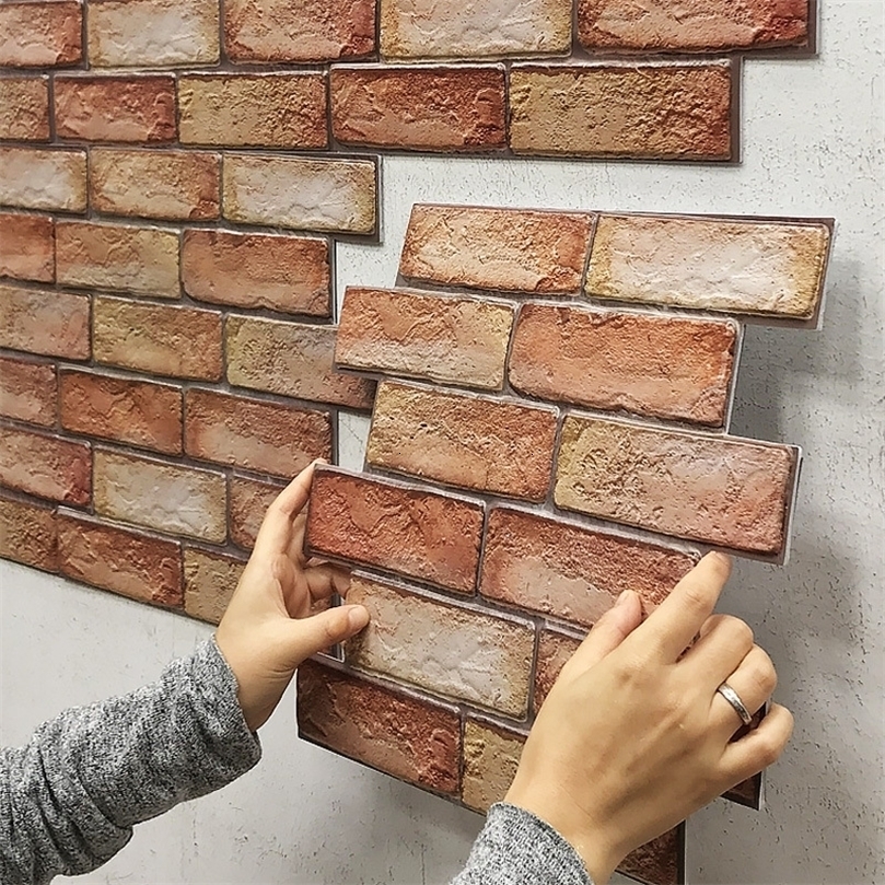 

Wall Stickers 3D Stereo Selfadhesive paper Brick Pattern Creative Peel And Stick Heatproof Vinyl Waterproof paper 221116