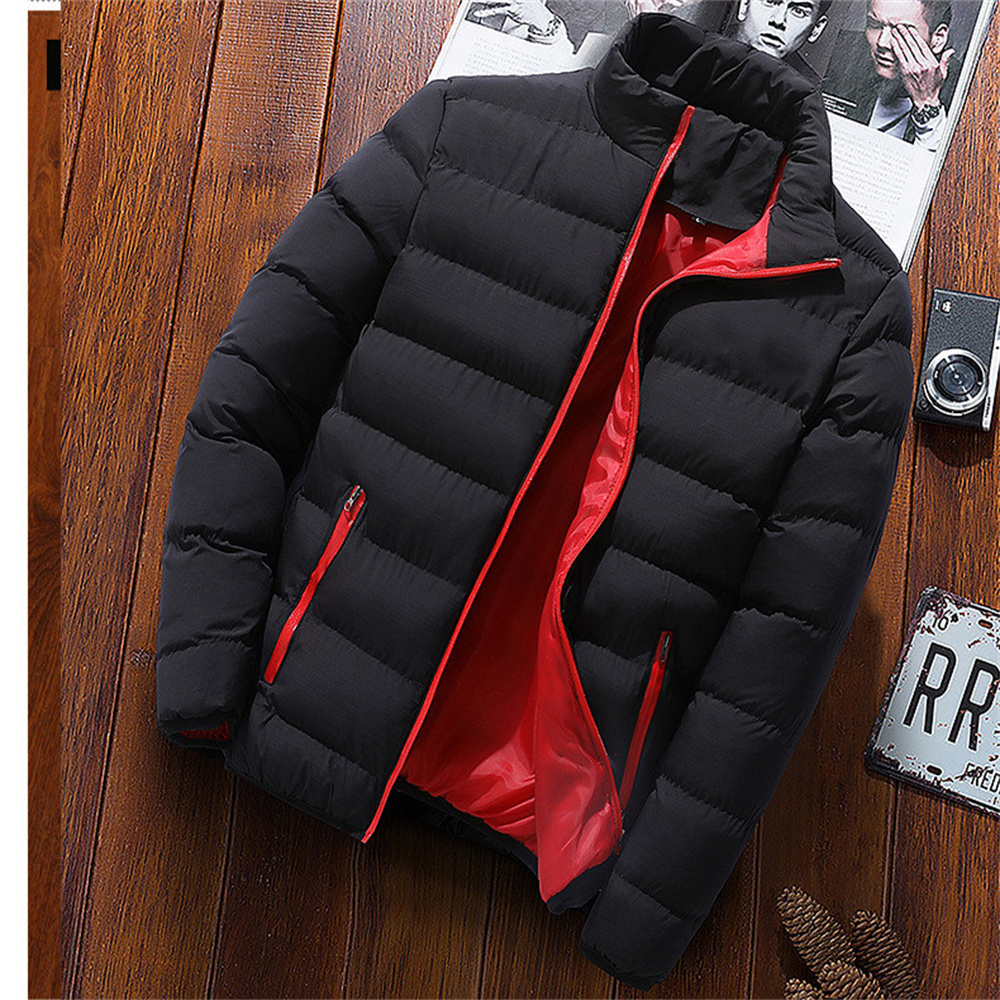 

Mens Down Parkas Harajuku autumn and winter multicolor solid color warm casual sports down jacket can be customized with 221117, Black