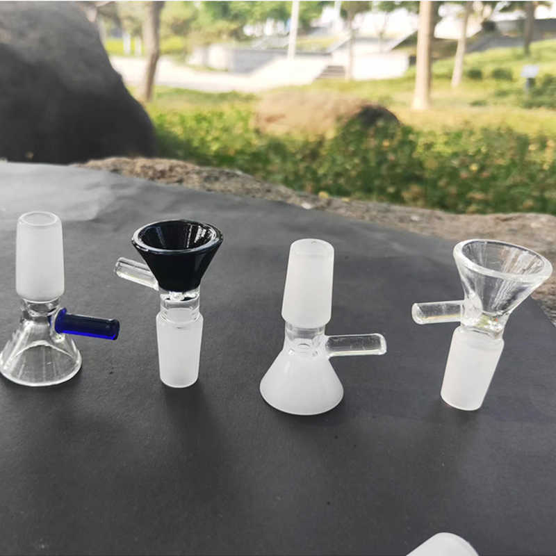 

Smoking Metal 14mm Bowl for bong Manufacturer High borosilicate glass hand blown plating bowls male joint water pipe bongs