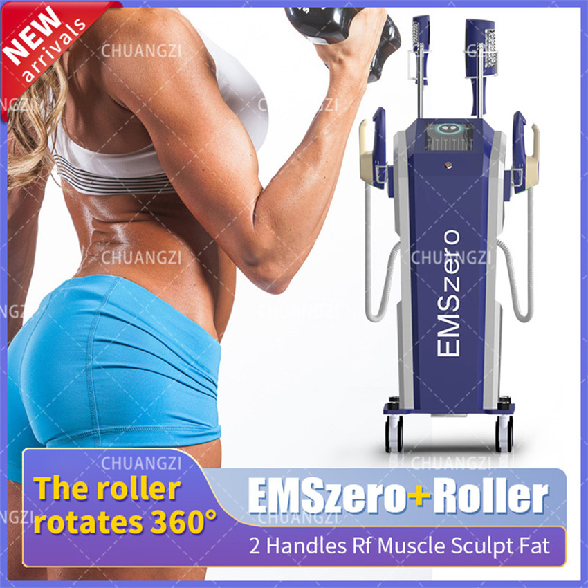 

EMSzero Electromagnetic Training Muscle Machine Ems 2in1 5000W Roller Handles RF 13 Tesla M uscle Stimulator Body Sculpting Machine