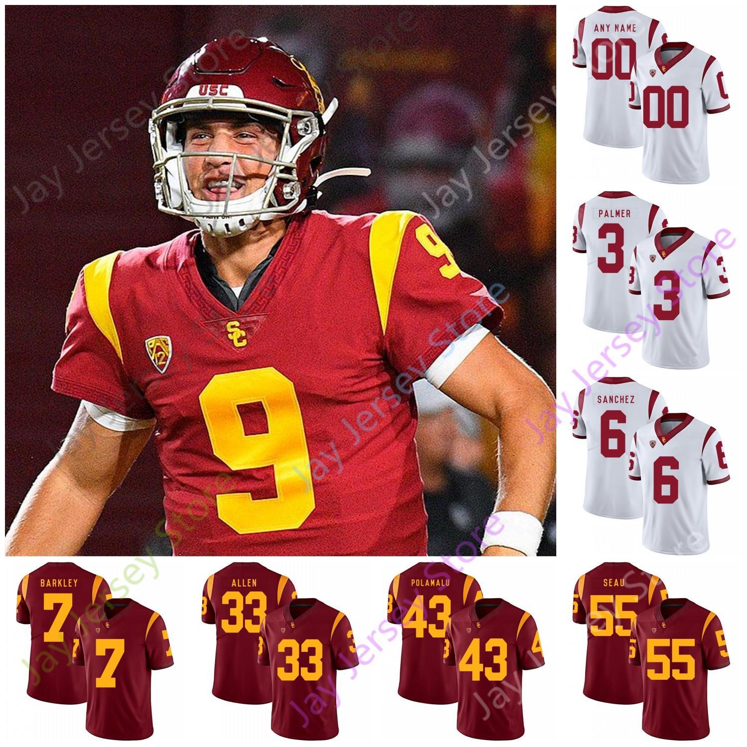 

USC Trojans Southern California Football Jersey NCAA College Marcus Allen Carson Palmer Austin Jackson Pittman Williams Kalil Leinart, White i