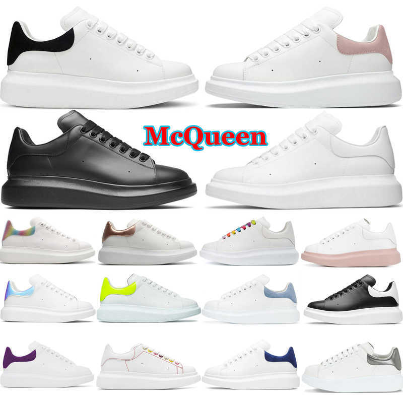 

designer sneaker shoes women Casual shoes mens leather white platforms with pinks black red green MC queens alexander outdoor sneakers size, #11 triple black