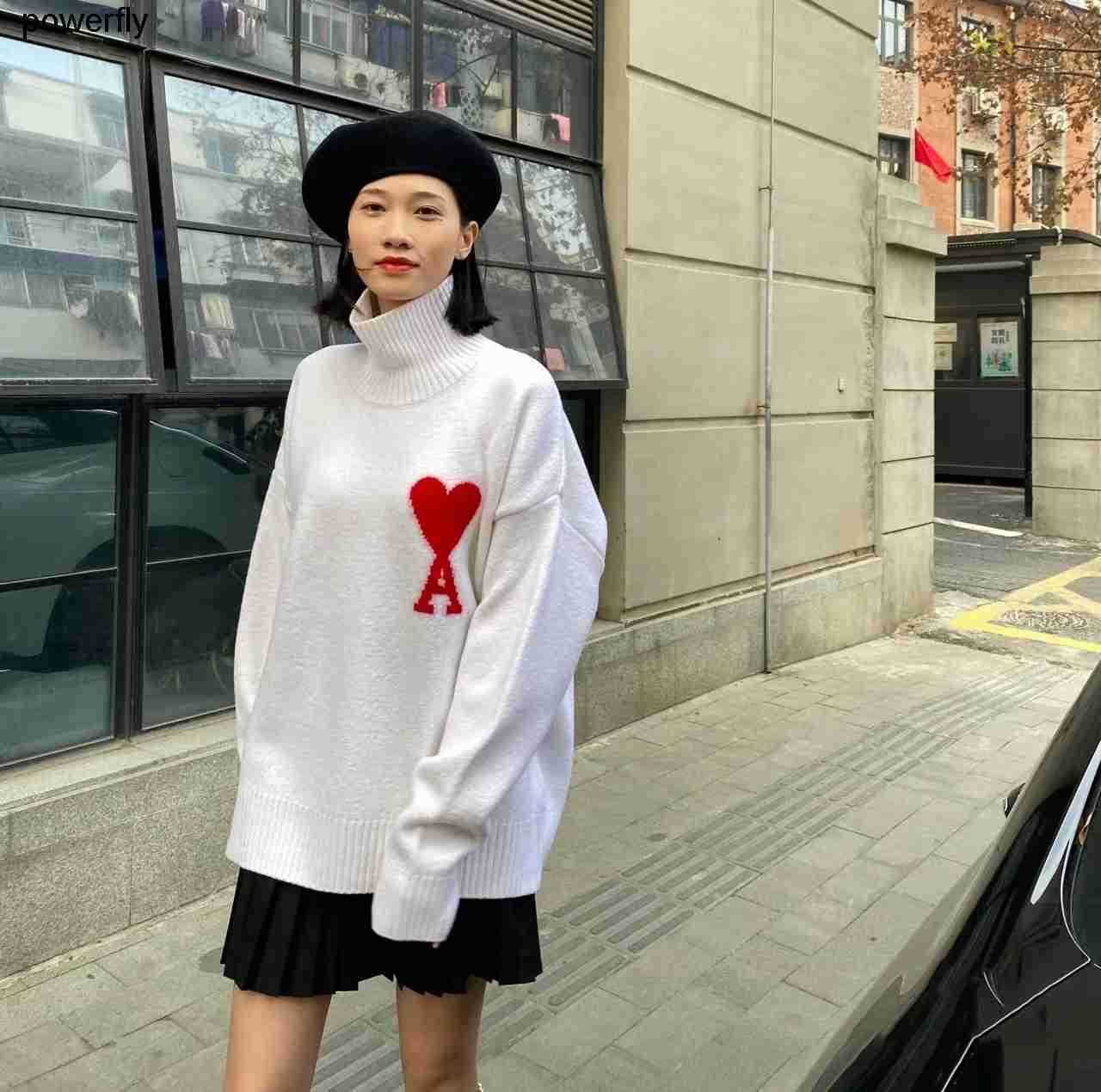 

High quality Women' Sweaters Designer Amis 2022 Winter French Love Women' Loose Simple Fashion Streetwear Sweater, Multi