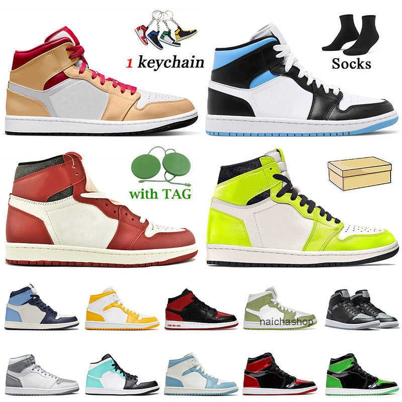 

2022 Women Mens Jordens 1 Basketball Shoes Jumpman 1s Visionaire Chicago Reimagined University Blue Patent Bred Text OG Shadow, 26 36-46 brseparatehood