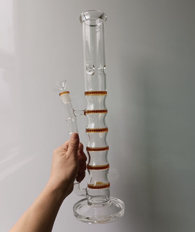 

Straight Type Glass Bong Hookahs with Multiple Honeycomb Filters Yellow Green Thick Oil Dab Rig