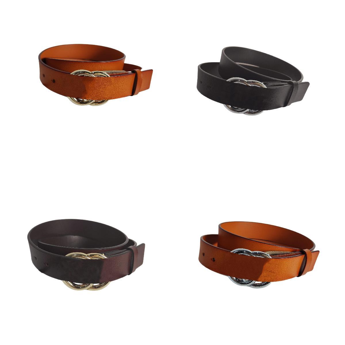 

Belt with box designer belt man double g width 4cm Two layer cow leather belts smooth buckle golden silver bronze black casual formal fashion waistbands wholesale, Width 4.0cm with box