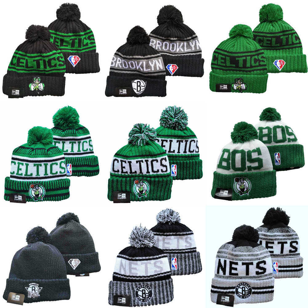 

Snapbacks Men Boston''Celtics''Hat Brooklyn''Nets''Hat Pom Cuffed Knit Hat Basketball Red Black White, Brown