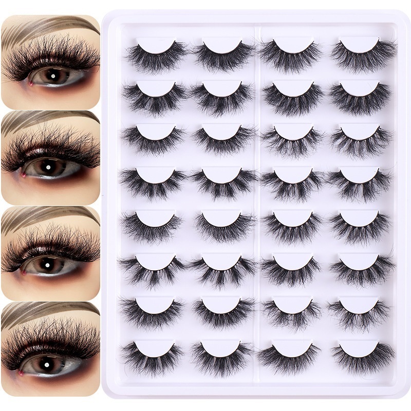 

Multilayer Thick Curly False Eyelashes Naturally Soft and Delicate Handmade Reusable 3D Mink Fake Lashes Messy Crisscross Full Strip Eyelashes Extensions DHL