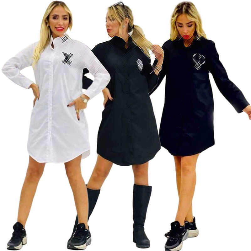 

Fashion Shirts Design Casual Clothes Women Digital Printed long Sleeve Luxury Shirt Dress -2XL, 2705-1