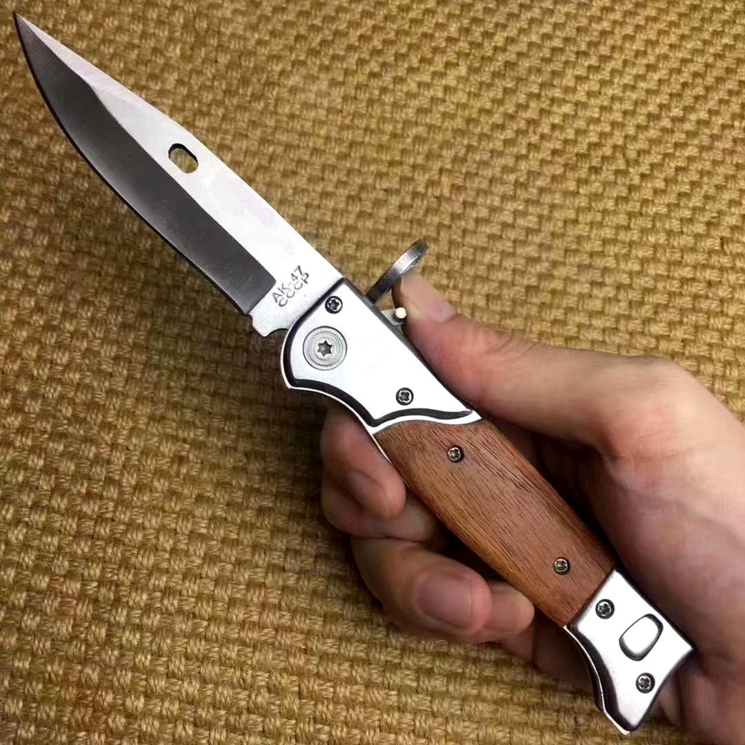 

OTF Spring Military Assisted Open Knife Pocket Tactical Hunting Knifes Outdoor Combat Camp Fold blade AK47 Self-Defense Knives