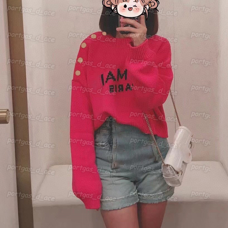 

Vintage Womens Sweater Round Neck Long Sleeve Knitted Jumpers INS Fashion Spring Autumn Sweaters, Pink with labe #