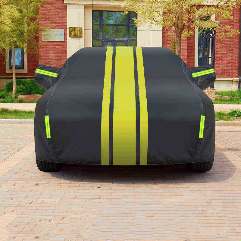 

Car Cover Waterproof Body Covers Outer Dust Covered Oxford Cloth Sunscreen Rainproof Heat Insulation For BMW Ford Mustang Honda H220425