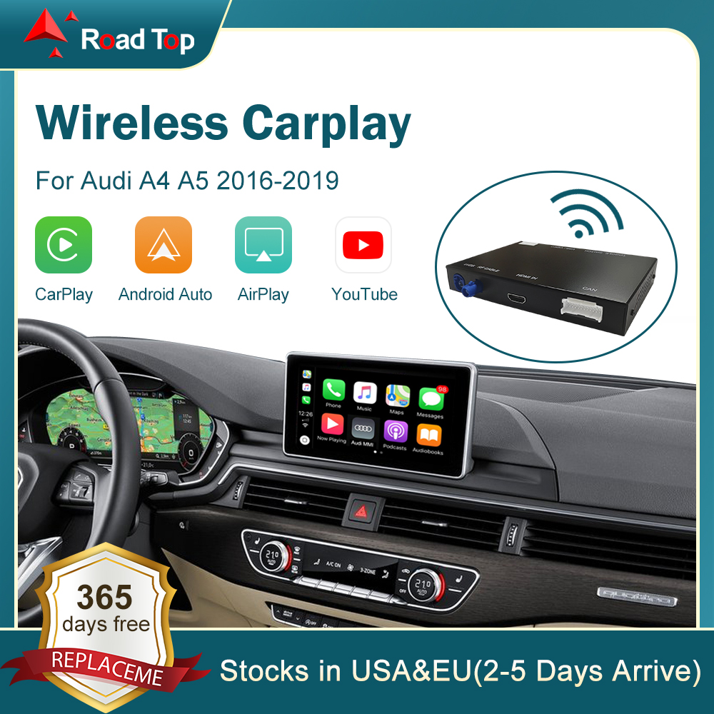 

Wireless Apple CarPlay Android Auto Interface for Audi A4 A5 2016-2019 with Mirror Link AirPlay Car Play Function