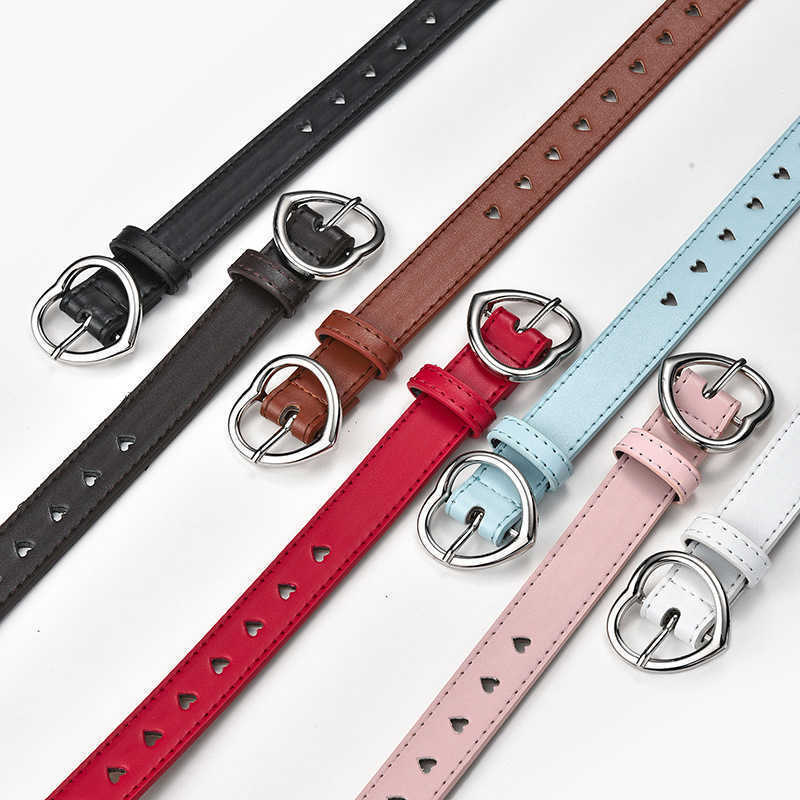 

Mix 5 Pcs Wholesale Children PU Leather Solid Color Cute Peach Love Heart Eyelet Buckle Waist Belt For Girls Decorative Waistband, Multi-color