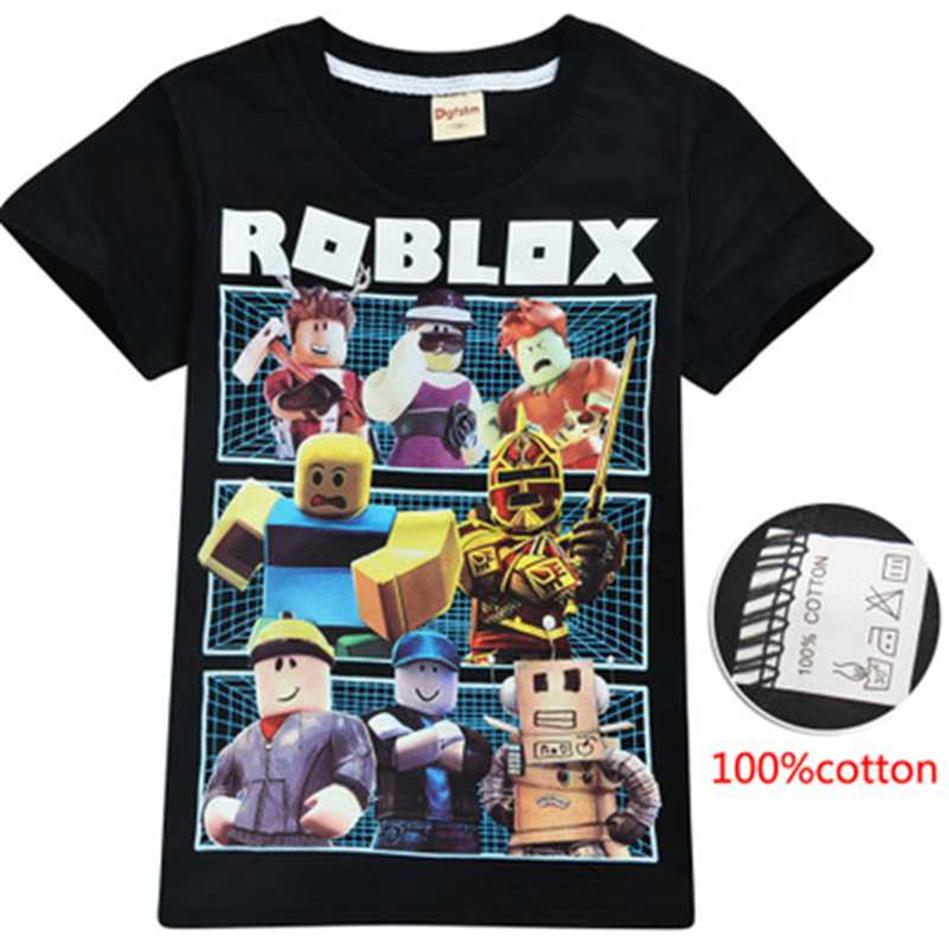 

2019 high quality Cute Roblox T-shirts Summer Top O-neck 100%Cotton Girls Clothes Kids tshirt Cartoon Summer Clothing2296, Colour