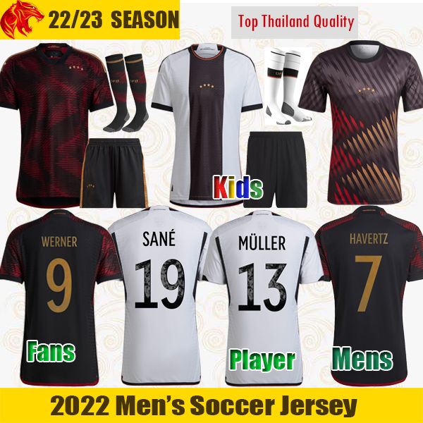 

22 23 Germanies Soccer Jersey Fans Player Version 2022 2023 HAVERTZ KROOS GNABRY WERNER SANE REUS MULLER KIMMICH Football Shirt Maillot Foot Men Kids Kit uniforms, Fans 2223 home