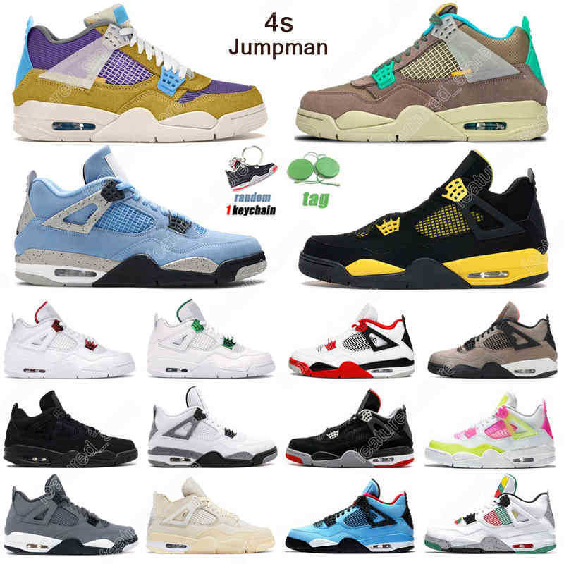 

Basketball Shoes Mens Trainers University Blue Desert Moss Taupe Haze Pure Money Green Metallic Thunder 7-13 4s Men Women 4, #30