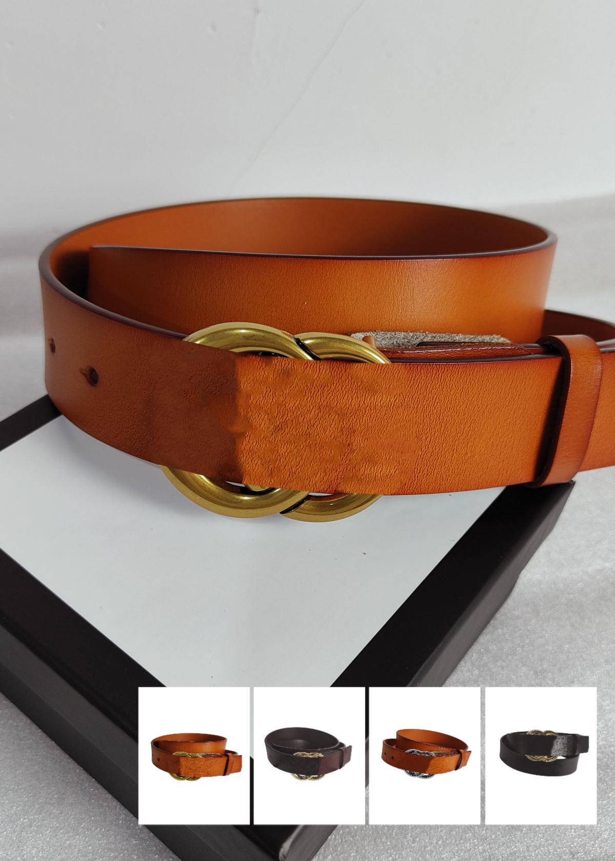 

Mens Designer Belt for Woman Brown Belt Double g Two Layer Cow Leather Antique Waistbands 4cm Alloy Smooth Buckle Golden Silver Bronze Black 4 Colours Casual Belts, Width 4.0cm with box