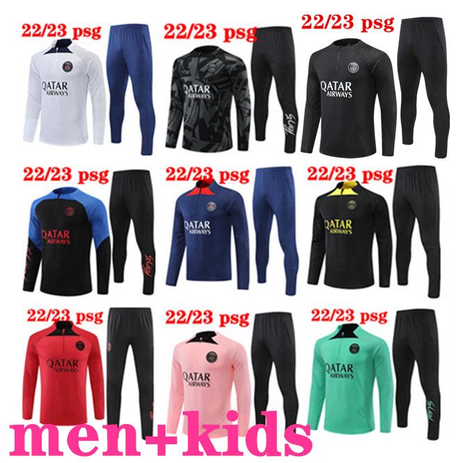 

21 22 23 psgS tracksuit football jerseys training suitb MBAPPE jersey soccer maillot survetement foot futbol chandal jogging jacket 2022 2023 mens and kids kit