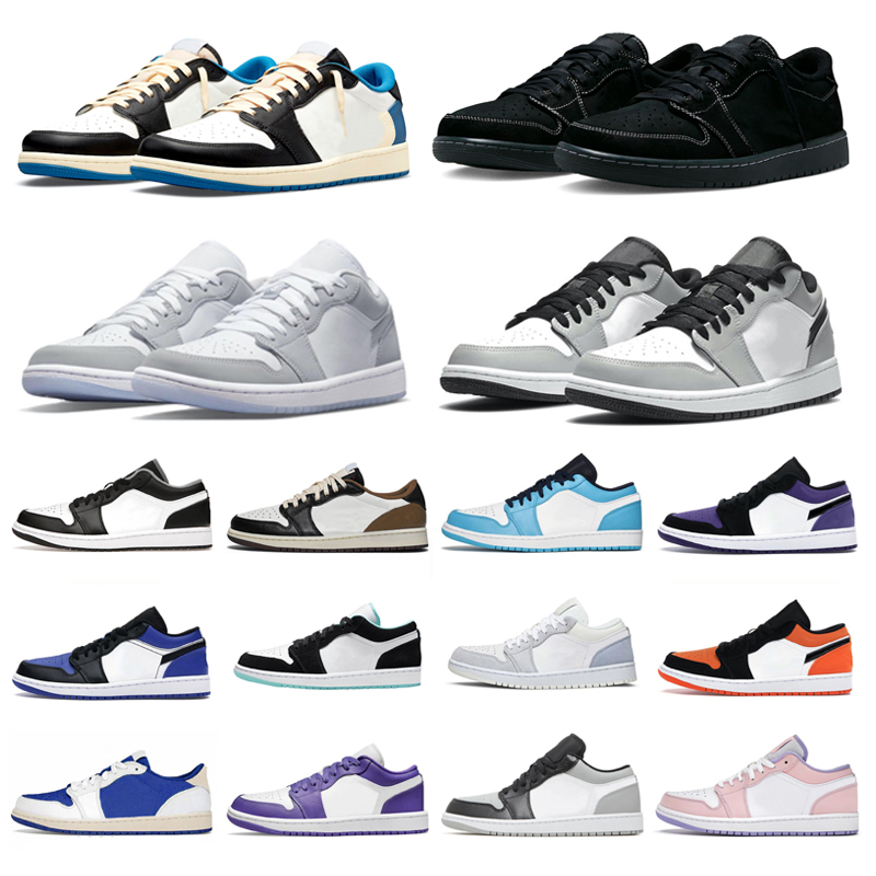 

Jumpman 1 Low Basketball Shoes Men Women 1s Wolf Grey Fragment UNC Bred Green Toe Black White Court Purple Mens Trainers Sneakers, 10
