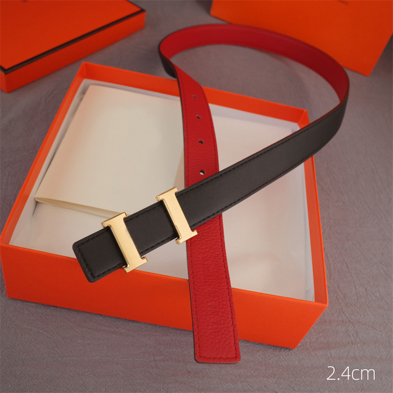 

Luxury Reversible Belt Designer Leather Belt For Womens Men Fashion Gold Letter Buckle Belts 5 Colors Woman Waistband Girdle Ceinture 2.4cm, As pics