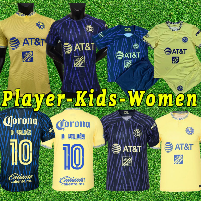 

2022 2023 Club America Soccer Jerseys R.MARTINEZ HENRY Football Shirt 22 23 Home Away G.OCHOA F.VINAS AQUINO J.DOS SANTOS D.VALDES M.LAYUN camesita men Women kids uniform, Away+patch