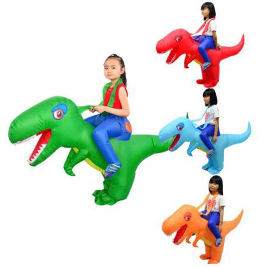 

Kids Inflatable Dinosaur T-Rex Costume Toddler Halloween Blow Up Fancy Dress Up Kindergarten Garden Performance Game Q0910250q, Blue