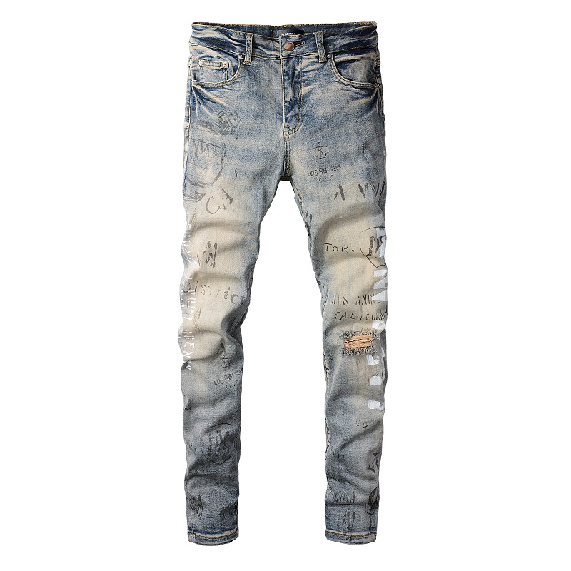 

2022 New Arrivals amirs Mens Luxury Designer Denim Jeans Holes Trousers Jean COOLGUY Biker Pants Man Clothing #869 Amiri