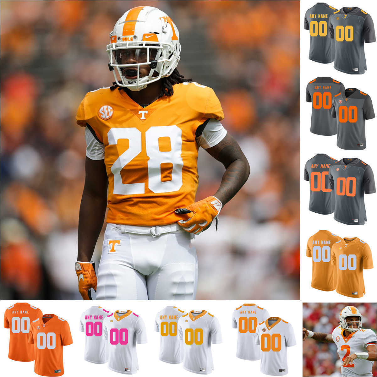 

Custom NCAA College Tennessee Volunteers Football Jerseys 5 Hendon Hooker 3 Tayven Jackson 7 Joe Milton III 13 Gaston Moore Hunter Barnes Lyn-J Dixon Bittnern, Custom name number
