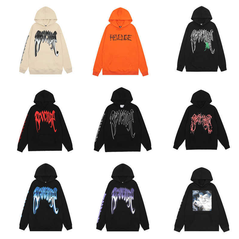 

Hoodie for Men Reveal Cotton Venge Designer Brand Revenge Durk Co Branded Product Dirty Braid Skull Print Bone Design Letter Hooded Sweatshi JWKW, Black red 5564