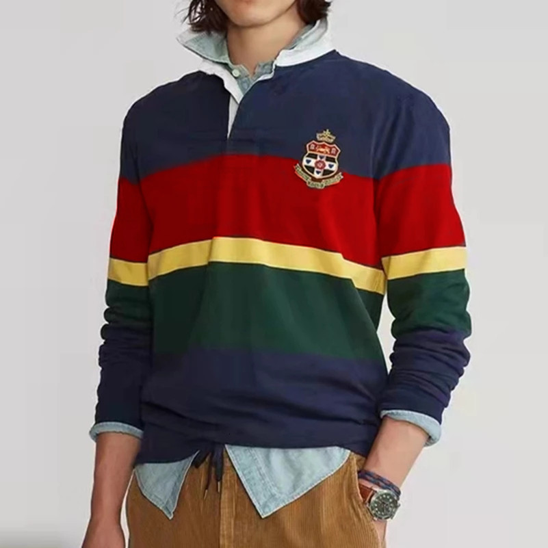 

Men's Polos Large Size S-6XL 150KG Spring Autumn Horse 100% Cotton Men Long Sleeve Camisa Homme Classic Masculine Big Top 221116