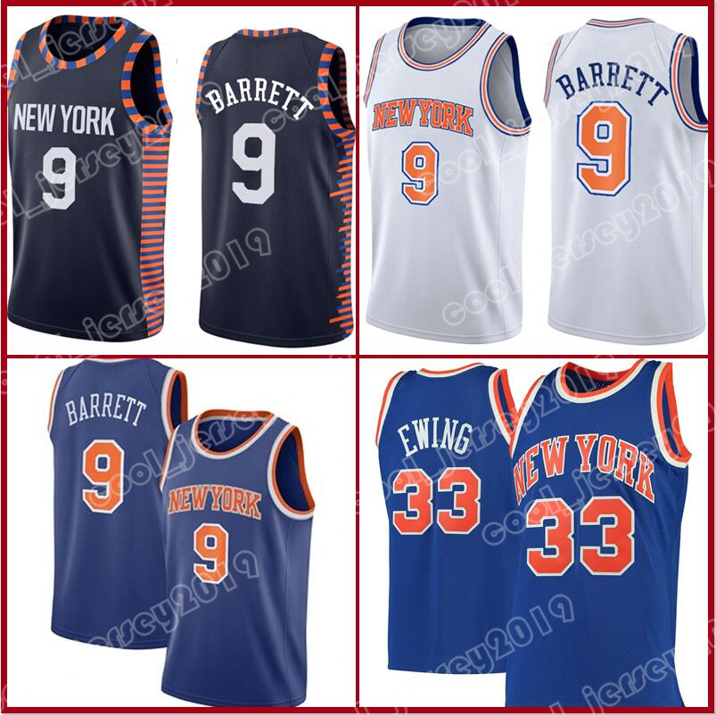 

New 8 33 RJ Barrett York Basketball Jersey Julius Randle Derrick Rose 9 30 4 Kemba Walker Patrick Ewing Knick Throwback jerseys, Men jersey