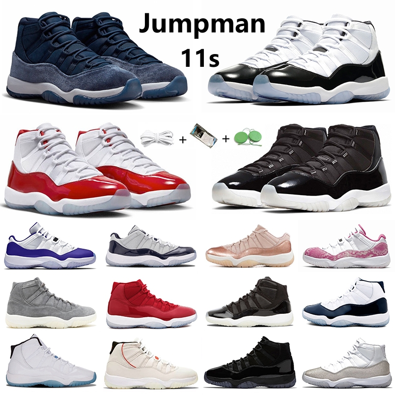 

Jumpman 11 11s Mens Basketball Shoes Cherry Midnight Navy Cool Grey Pure Violet Citrus Concord High Bred Cap Gown Concord Space Jam Men Women Trainer Sports Sneakers, Color#1