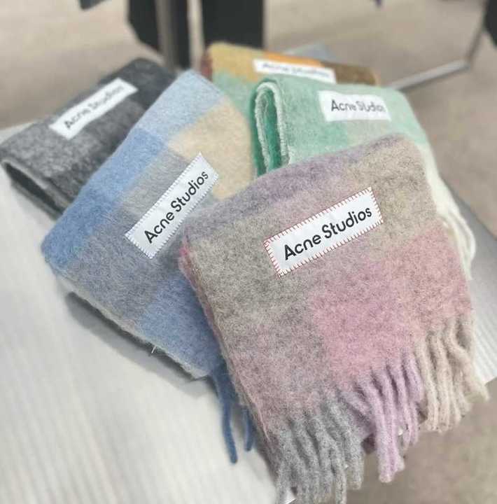 

Acne Designer Acne Scarf Wang feinvAcne studios autumn and winter plaid multicolor mohair scarf wool blend wm QUWB