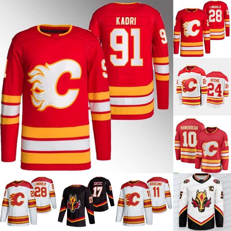 

College wear Calgary Nazem Kadri Flames Jersey Jonathan Huberdeau Elias Lindholm Jacob Markstrom Michael Stone Tyler Toffoli Brett Ritchie A, Youth 2022 red s-xl