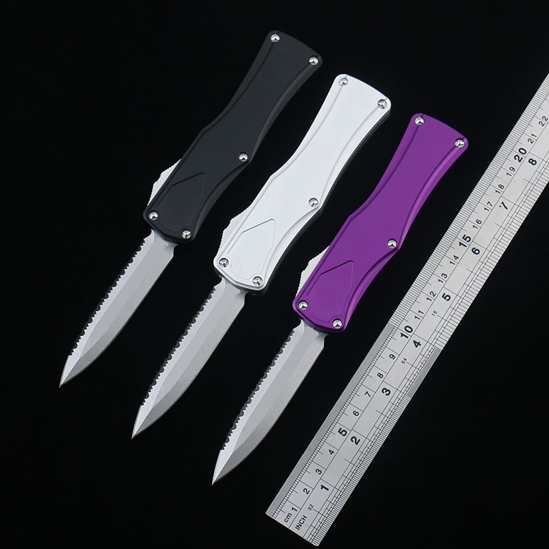

New D2 Automatic Knife Double Action Out The Front EDC Pocket Self Defense Camping Tactical Outdoor Fighting Survival Auto Knives Exocet 3300 3310 3400 9400 UT85 UT88