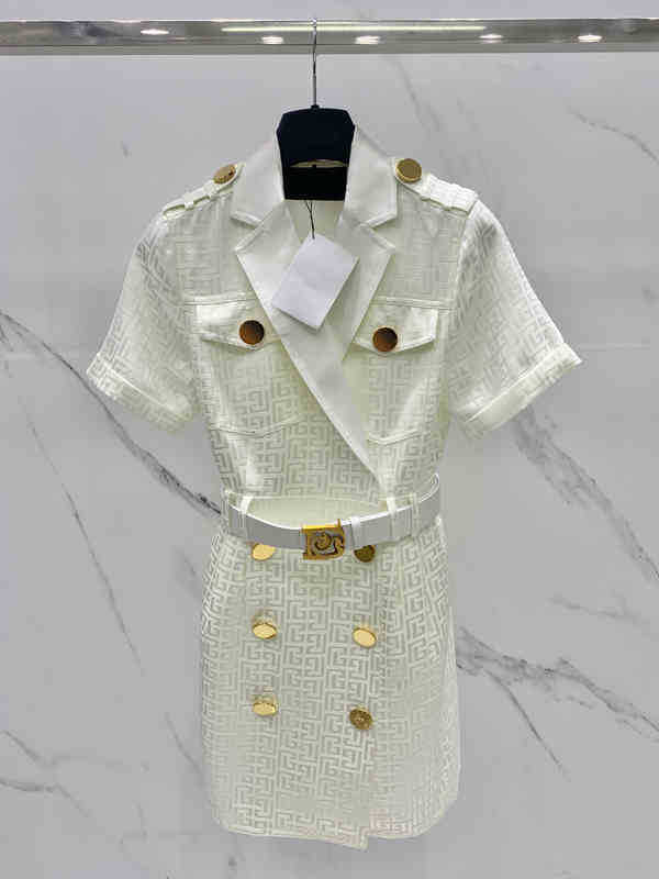 

Designer Womens Dresses Brand LOGO Buttons Decorative Dress Fashion Casual Cotton Comfortable A-Type Skirts Sexy Temperament High-end Summer Women Clothing