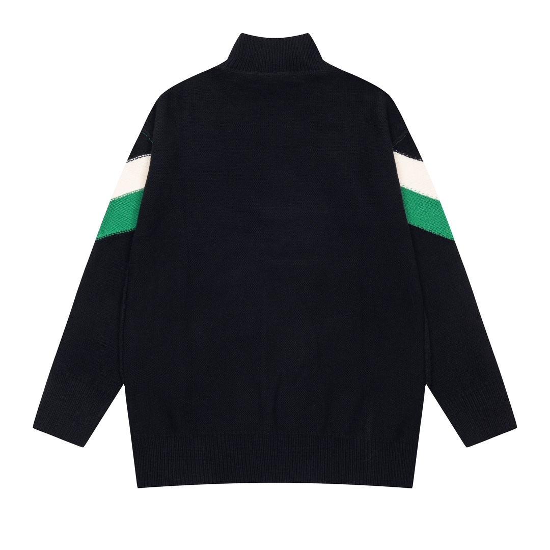 

aaa men's and raw sweater casual crew-neck sweater ski cuffs imported from Japan Tajima precision embroidery cashmere blended, Black