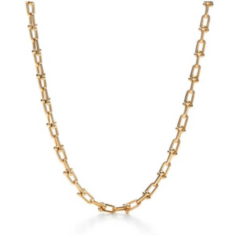 

Fashion Luxury necklace designer hardwear jewelry Horseshoe U shape chains necklaces for women party Rose Gold Platinum long Chain diamonds