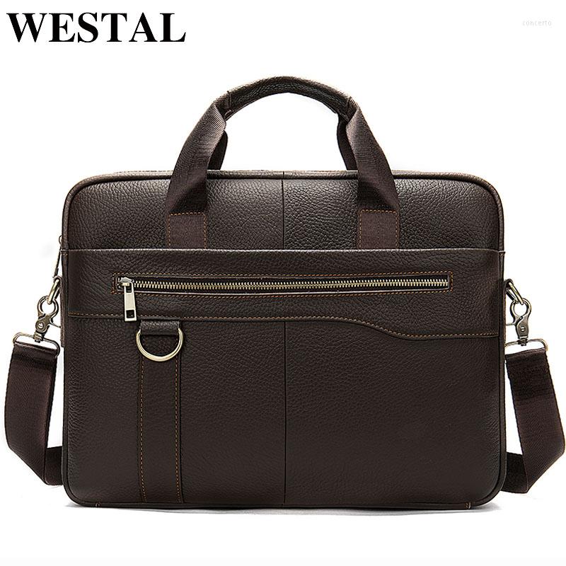 

Briefcases Men's Bag Genuine Leather Briefcase For Documents Laptop Portable 14 Shoulder Bags Men, 8629black