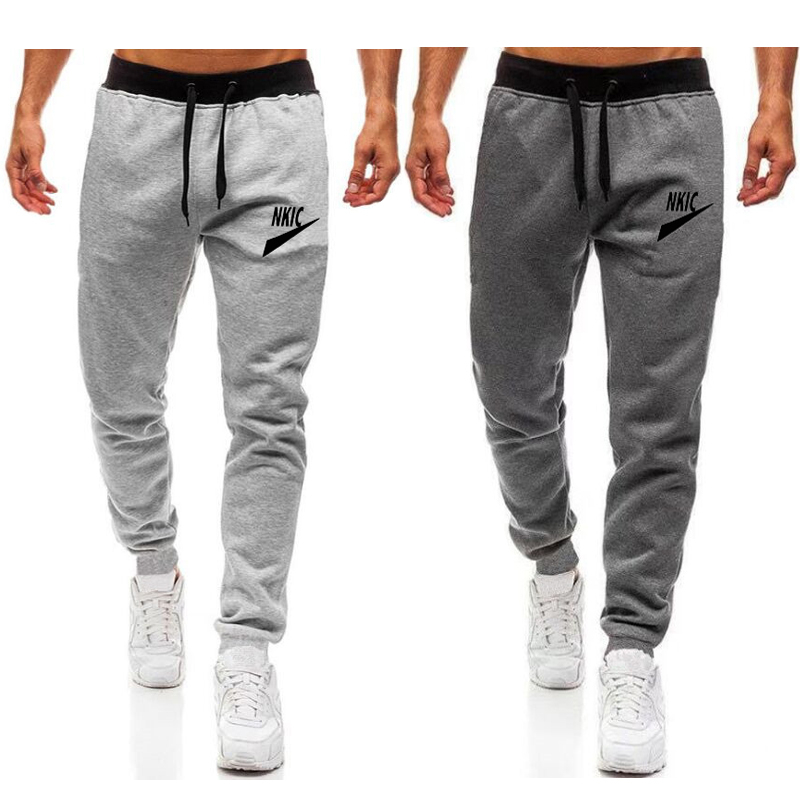 

Breathable Elastic Pants Hip Pop Slim Casual Trousers Bottoms Running Gym Jogging Pants Men Joggers Fitness Sports, Light gray 2